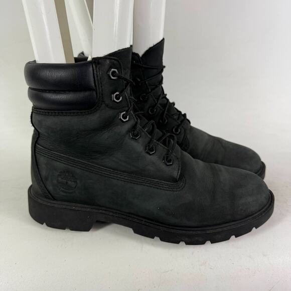 Timberland Linden Woods 6 Inch Boot Women's 8.5 Black Leather Ankle Waterproof - Picture 2 of 10